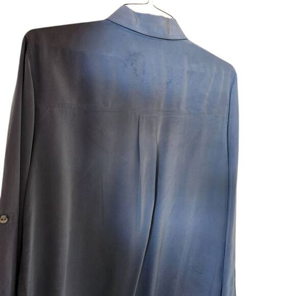 Sag harbor women's medium blue button up long sleeve collared shirt - Picture 2 of 5